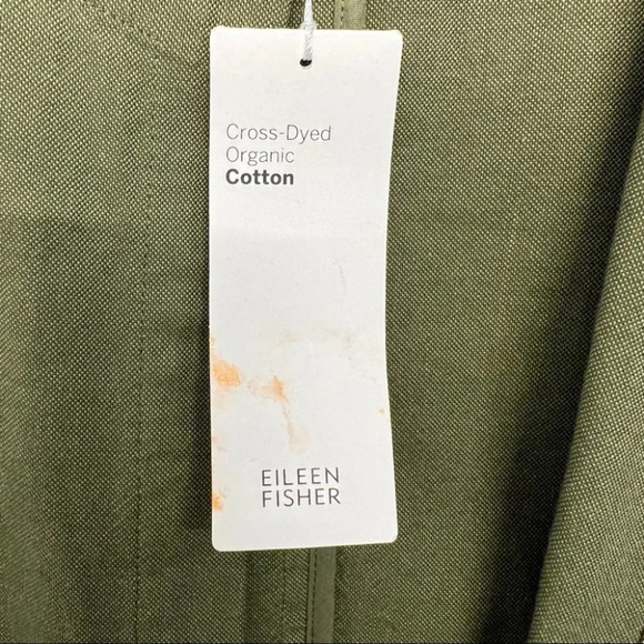 NWT Eileen Fisher Olive Green Cross-dyed Long Jacket S Open - Picture 7 of 10